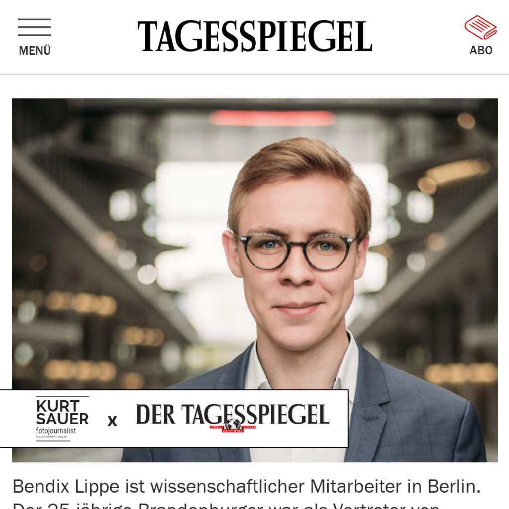 Bendix Lippe im Tagesspiegel (Foto: Kurt Sauer)